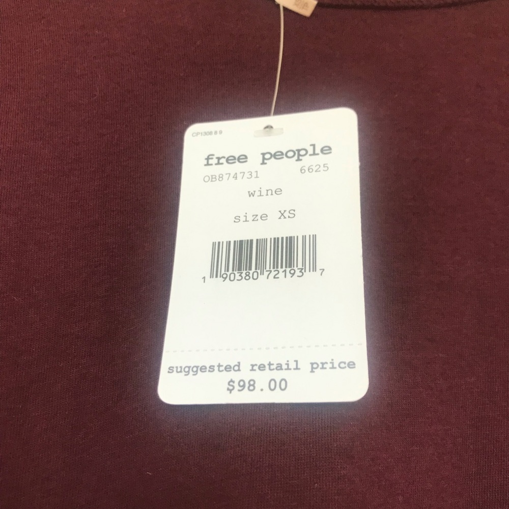 SOLD Free People Penny Tee Wine NWT - Picture 8 of 8